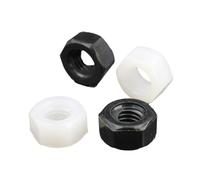 DeVow Écrous hexagonaux en nylon et plastique blanc ou noir, 5 à 50 pièces, M2, ., M3, M4, M5, M6, M8, M10, M12, M14, M16, M18, M20, DIN934(Black Color,M8 x25pcs)