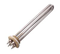 DeVow Élément chauffant combiné DN32 24 V 900 W et 230 V 3 kW OD 42 mm Bride en laiton Élément électrique SUS304(Only heater)