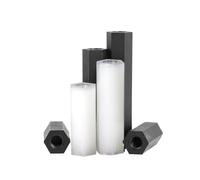 DeVow Entretoises hexagonales en Nylon, 500 pièces, M2 M2.5 M3 M4 * L, entretoise en Nylon noir et blanc femelle à femelle(White,8MM_M2.5 500PCS)