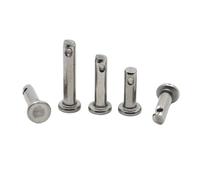 DeVow Goupille cylindrique à tête plate avec trou, en acier inoxydable 304 GB882, M3 M4 M5 M6 M8 M10(M10 2pcs,25mm)
