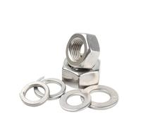 DeVow Jeu d'écrous et de rondelles plates à ressort en acier inoxydable 304 M1,6 M2 M3 M4 M5 M6 M8 M10 M12 M14 M16 M18 M20 for boulons(M12 5sets)