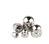 DeVow Lot de 1 à 5 écrous borgnes dents fines, capuchon hexagonal M8 M10 M12 M14 M16 M20, couvercle décoratif en acier inoxydable 304, fixation semi-dôme(M12x1mm-2pcs)