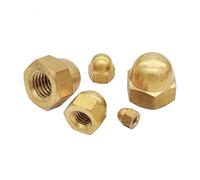 DeVow Lot de 10/50 écrous hexagonaux décoratifs à tête bombée en laiton, M3, M4, M5, M6, M8, M10, M12, M14, M16, DIN 1587(5pcs,M14)