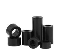 DeVow Lot de 100/20 entretoises creuses en nylon ABS noir, non filetées, M3, M4, M5, M6, rondelles rondes, vis for panneau(5mm(100Pcs),ID4mmxOD6mm)