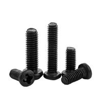 DeVow Lot de 100 vis à tête cylindrique cruciforme à empreinte cruciforme M1 M1.2 M1.4 M1.6 M2 M2.5 M3 M4 M6 en acier au carbone noir(50mm x100pcs,M3)