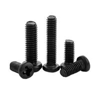 DeVow Lot de 100 vis à tête cylindrique cruciforme à Empreinte cruciforme M1 M1.2 M1.6 M2 M2.5 M3 M4 M6, Acier au Carbone Noir, qualité 4.8(2.5mm x100pcs,M1.6)