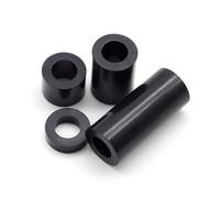 DeVow Lot de 20/10 entretoises creuses en nylon ABS noir, non filetées, M5, M6, M8, M10, M12, rondelles creuses rondes, vis for panneau(20mm(20Pcs),ID12mmxOD18mm)