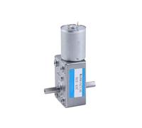 DeVow Moteur à Engrenages à vis sans Fin Miniature à Double Arbre JGY-370 DC 6V 12V 24V, Couple Max. 25 kgf.cm(Motor with Bracket,18RPM_24V)