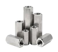 DeVow Raccord de tige allongé en acier inoxydable 304 A2, filetage gauche et droit, hexagone, extension longue, manchon joint, écrou couplage tubulaire(Length 30mm,M8xS13mm(1Pcs))