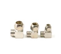 DeVow Raccords pneumatiques filetage mâle 1/8 "1/4" 3/8 "1/2" coude en laiton adapté 4 6 8 10 12mm connecteur adaptateur de coupleur de Tube OD(OD tube 6mm,3/8")