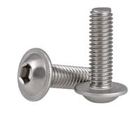 DeVow Tête de bride à bouton demi-rond en acier inoxydable 304, M3 M4 M5 M6 M8 A2, avec rondelle, douille hexagonale intérieure, vis Allen, 50 à 20 pièces(16mm,M4 50pcs)