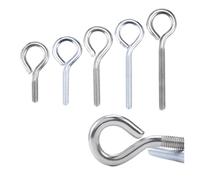 DeVow Vis à œil de chèvre en acier inoxydable 304/zingué, anneau de fermeture for machine, crochet fermé for mouton M3 M4 M5 M6 M8 M10 M12(Zinc plated,30MM_M6-(5PCS))