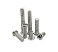 DeVow Vis à métaux à tête cylindrique bombée en acier inoxydable M0.8-M1.7 SS304(M1.2X16 200PCS)