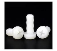 DeVow Vis à métaux à tête ronde en nylon M2, M2.5, M3, M4, M5 et M6, coloris blanc et noir, PA66, GB818, DIN7985(1,M5x8 (100pcs))