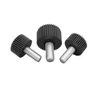DeVow Vis à oreilles M4 M5 M6, petite tête ronde moletée en plastique, tige filetée en acier au carbone, boulons à serrage manuel(M5x40mm 10pcs)