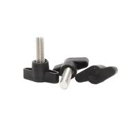 DeVow Vis à poignée en T (2/4 pièces) M4 M5 M6 M8, acier inoxydable 304, bakélite prune, serrage manuel, bouton papillon en plastique(20mm (4pcs),M4 (Head 27mm))