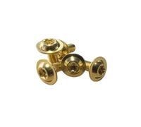 DeVow Vis à six lobes à tête à bride en acier inoxydable doré plaqué titane (lot de 5 à 10) M3 M4 M5 M6 avec joint et rondelle(M3x14 10PCS)