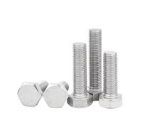 DeVow Vis à tête hexagonale extérieure à Filetage Fin M6 M8 M10, Pas de 0,75 mm, 1 mm, 1,25 mm(M8x1.0x50mm 4pcs)