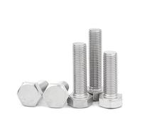 DeVow Vis à tête hexagonale Externe à Pas Fin M6 M8 M10, 0,75/1,0/1,25mm, Acier Inoxydable 304(M6x0.75x10mm 20pcs)