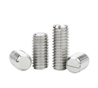 DeVow Vis de réglage à tête fendue en acier inoxydable 304, vis à tête plate M2 M2.5 M3 M4 M5 M6 M8 M10, vis sans tête(12mm,M4(20pcs))