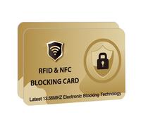 DevTech IT Lot de 2 cartes de blocage RFID, protège l'ensemble du portefeuille/sac à main, protecteur de carte bancaire NFC/sans contact - Doré