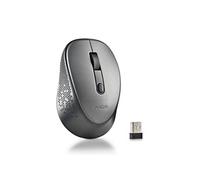DEW GRAY : Souris optique sans fil 2,4Ghz nano récepteur-800/1600 DPI. 3 boutons + défilement. Ambidextre. Silencieuse. Couleur grise.