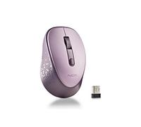 DEW LILAC : Souris optique sans fil 2,4Ghz nano récepteur-800/1600 DPI. 3 boutons + défilement. Ambidextre. Silencieuse. Couleur lila.