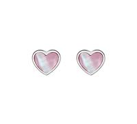 Dew Silver Dinky Pink Mother of Pearl Heart Stud 3062PMP028 Boucles d'oreilles