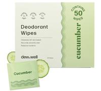 Dew Well - Lingettes déodorantes Refresh - Un nouveau départ lorsque vous êtes en mouvement - Sans aluminium, sans paraben et sans sulfate - Parfum de concombre - 50 lingettes emballées.