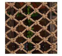 DEWADE Filet de Corde de terrasse en Filet de Ficelle de Jute, Filet de sécurité pour Enfants Filets d'escalier Anti-Chute, pour rampes intérieures Escaliers Terrain de Jeux(10mm,2x2m(6.56X6.56ft))