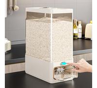 DEWALLIE Large-Capacity Rice Dispenser, Household Grain Storage Container, Lid-Included Measuring Cup Design, Suitable for Storing Soybeans, Corn and Other Grains in the Kitchen.
