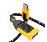 DEWALT Adaptateur USB vers USB-C Robuste (Lot de 2), Chargeur USB-C mâle vers USB-A Femelle OTG, convertisseur de Type C pour Apple Watch Ultra 7/8/9, iPhone 15/16/17 Plus/Pro Max, AirPods, iPad
