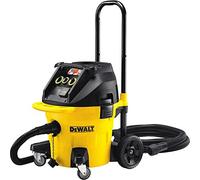 DEWALT - Aspirateur à Poussières 35L Classe M - DWV902M-QS - Aspirateur Chantier sans Sac avec Double Filtre, Manche Télescopique et Grandes Roues - Capacité du Réservoir 38l - 1400W