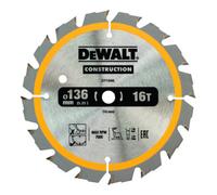 DeWalt Lame de scie circulaire DT1946-QZ 136 x 10 mm 16 dents ATB angle d'attaque 20°