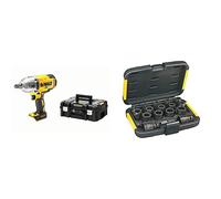 DeWalt - Boulonneuse à Chocs 1/2' Brushless XR 18V 5Ah Li-ion - DCF899NT-XJ - Visseuse a Choc sans Fil avec Coffret & Coffret de 16 Douilles à Chocs - DT7506-QZ - Douilles et Coffrets avec