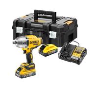 DEWALT - Boulonneuse à Chocs 1 sur 2 Brushless XR 18 V, avec 2X Batteries 5Ah Powerstack, avec boitier TSTAK, DCF900H2T-QW