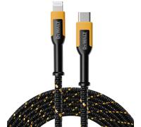 DEWALT Cable Lightning vers USB Câble tressé renforcé pour cordon de chargeur Lightning Compatible avec iPhone Câble de charge compatible Apple… (USB C vers Lightning, 1.2 m)