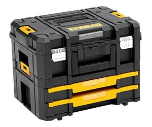 DeWalt - Caisse A Outil Transportable Coffret Kit Combo TSTAK Box Avec Modules II + IV - DWST1-70702 - Boite A Outils Vide Multi-Compartiments - Valise Outils Vide de 440 x 326 x 331 mm Multicolore