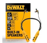 DEWALT Casque Tour de Cou Bluetooth Robuste 2 en 1 avec Haut-parleurs intégrés, Haut-Parleur Portable de Chantier et Casque Tour de Cou, Casque Bluetooth sans Fil, autonomie de Plus de 60 h, Jaune