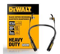 DEWALT Casque magnétique Bluetooth Heavy Duty avec Tour de Cou, écouteurs sans Fil Autour du Cou avec autonomie de 30 Heures + Isolation phonique, Casque magnétique sans Fil Bluetooth - Édition Noire