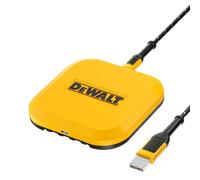 DEWALT Chargeur sans fil robuste, 10W max, charge rapide, compatible iPhone 17/16/15/14/13/12/11/X/8 Pro Max Plus, Samsung Galaxy S22/S21, AirPods (câble Type C et adaptateur secteur inclus)