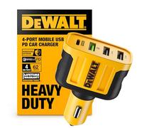DEWALT Chargeur Voiture USB-C 4 Ports Robuste, Adaptateur Allume-Cigare 60 W Charge Rapide PD Type-C, Chargeur Automobile multiport Compatible iPhone 17/16/15 et Samsung