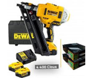 DEWALT CLOUEUR CHARPENTE DCN692P2 + 4400 Clous 2.8x70 annelés galva 12 microns