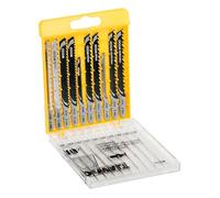 DEWALT Coffret de 10 Lames en Acier de Scie Sauteuse - Spécial Découpe du Bois - Attache en T - Raccord à Baïonnette - Convient pour une Utilisation avec Différentes Marques de Scie, DT2290-QZ