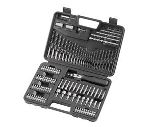 DEWALT Coffret de 109 Accessoires Percage Vissage.13 Forets HSS, 13 Mèches à bois, 5 Mèches Béton,50 Embouts de vissage 25mm, 13 Embouts 50mm, 10 Douilles, 2 Extracteurs de vis,1 Fraise, DT0109-QZ