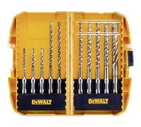 DeWalt Coffret Foret Mèche Béton Tough Case SDS+ de 10 Forets pour Béton - DT7935B-QZ - Mèches de 5, 6, 7, 8, 9, 10 et 12 mm - Pour Marteaux Rotatifs, Machines à Percer et Marteaux Perforateurs Argent
