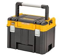 DeWalt Coffret TSTAK Grande Contenance avec Organiseur Supérieur et Longue Poignée DWST83343-1 - IP54 - Emplacement Tag Tool Connect - Plateau Porte-outils pour un Accès Facile aux Outils Jaune
