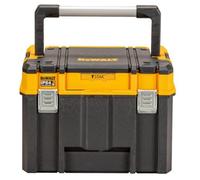 DeWalt Coffret TSTAK Grande Contenance avec Organiseur Supérieur et Longue Poignée DWST83343-1 - IP54 - Emplacement Tag Tool Connect - Plateau Porte-outils pour un Accès Facile aux Outils Jaune