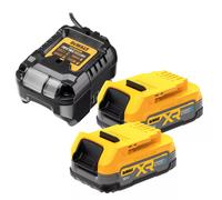 DeWALT DCB1102E2-QW Kit De Démarrage Pour Batterie Li-ion 18 V (2 X 1,7 Ah POWERSTACK) + Chargeur