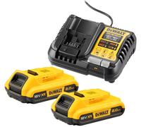 DeWALT DCB1104D2 Kit De Démarrage Batterie Li-ion 18V (2x 2.0Ah) + Chargeur
